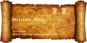 Melcher Máté névjegykártya